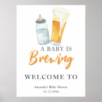 Ein Baby braut Bierflasche Babydusche