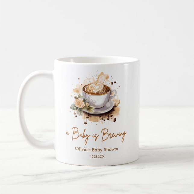 Ein Baby braut Brown Coffee Baby Dusche Kaffeetasse (Links)