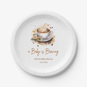 Ein Baby braut Brown Coffee Baby Dusche Pappteller