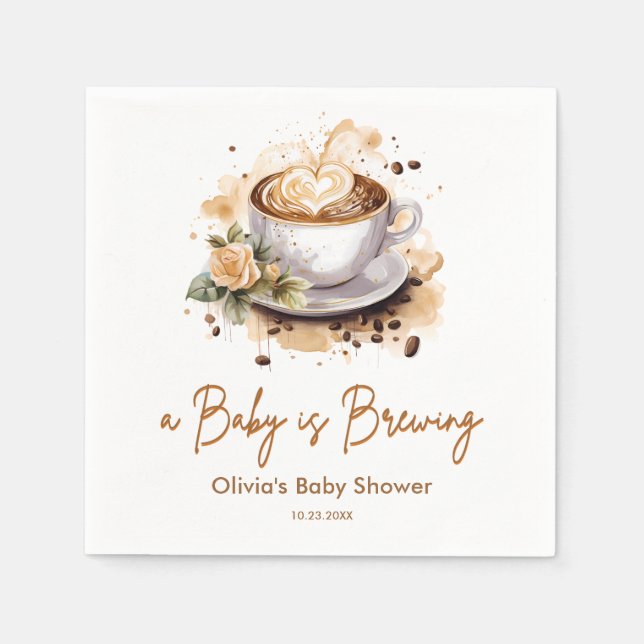 Ein Baby braut Brown Coffee Baby Dusche Serviette (Vorderseite)