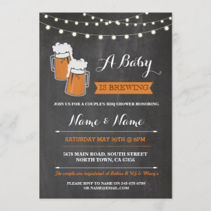 Ein Baby braut Duschen-Biere GRILLEN, die BabyQ Einladung