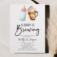 Ein Baby braut eine Pink-Flasche Kaffee-Babydusche