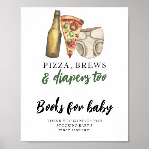 Ein Baby braut Gebräue & Pizza Bücher für Baby Poster