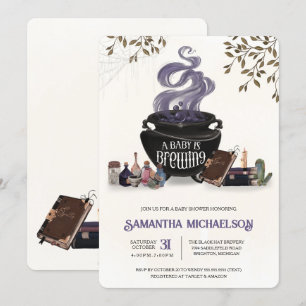 Ein Baby braut gerade scharfe Halloween-Dusche Einladung