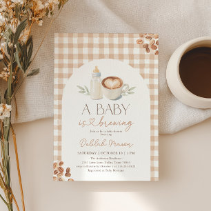 Ein Baby braut Gingham-Kaffee-Baby-Party Einladung