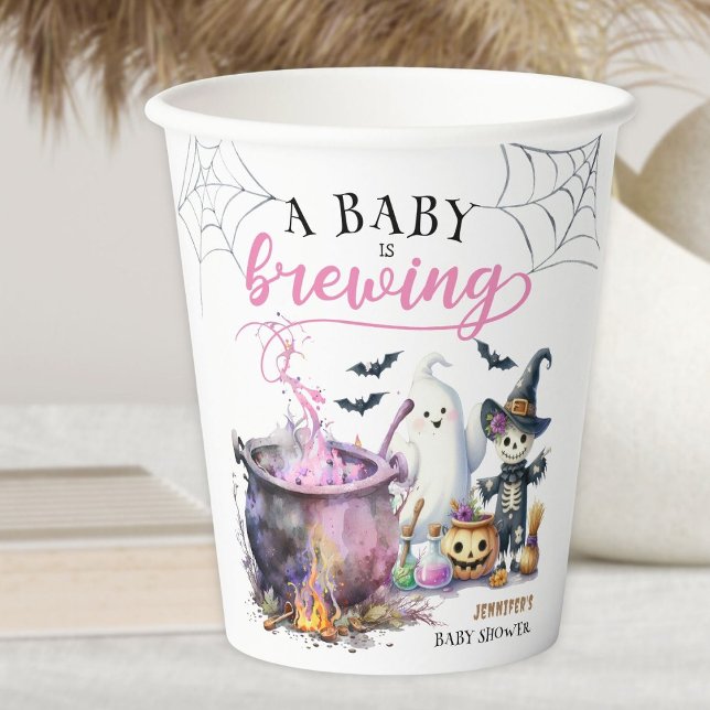 Ein Baby braut Girl Pink Halloween Babydusche Pappbecher (Von Creator hochgeladen)