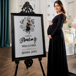 Ein Baby braut Goth Baby Shower Skull & Blume Poster