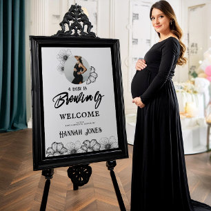 Ein Baby braut Goth Baby Shower Skull & Blume Poster