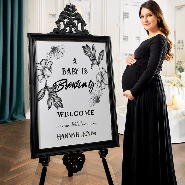 Ein Baby braut Goth Baby Shower Skull & Blume Poster (Von Creator hochgeladen)