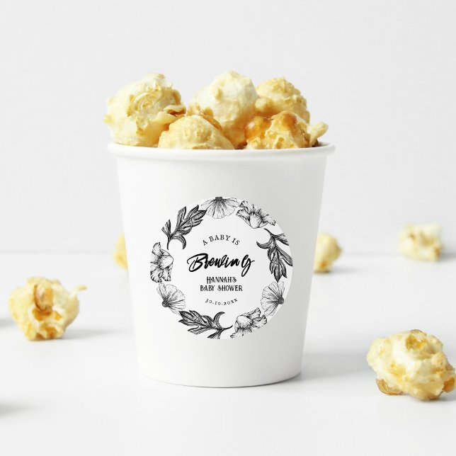 Ein Baby braut Gothic-Blume mit Babydusche Runder Aufkleber (Von Creator hochgeladen)