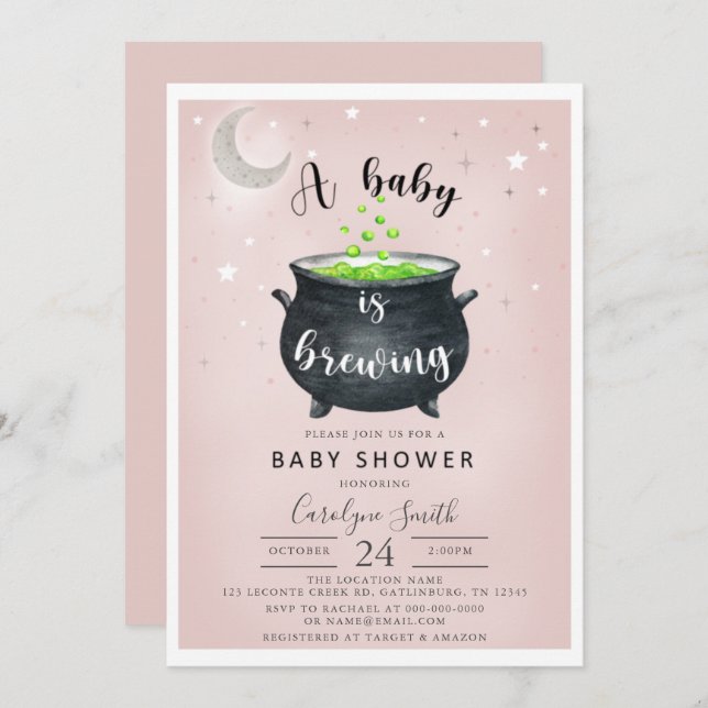 Ein Baby braut Halloween Baby Dusche Einladung (Vorne/Hinten)