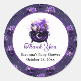 Ein Baby braut Halloween-Baby-Shower-Aufkleber Runder Aufkleber