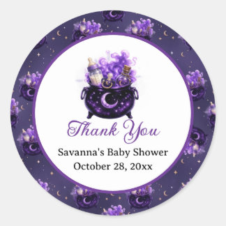 Ein Baby braut Halloween-Baby-Shower-Aufkleber Runder Aufkleber