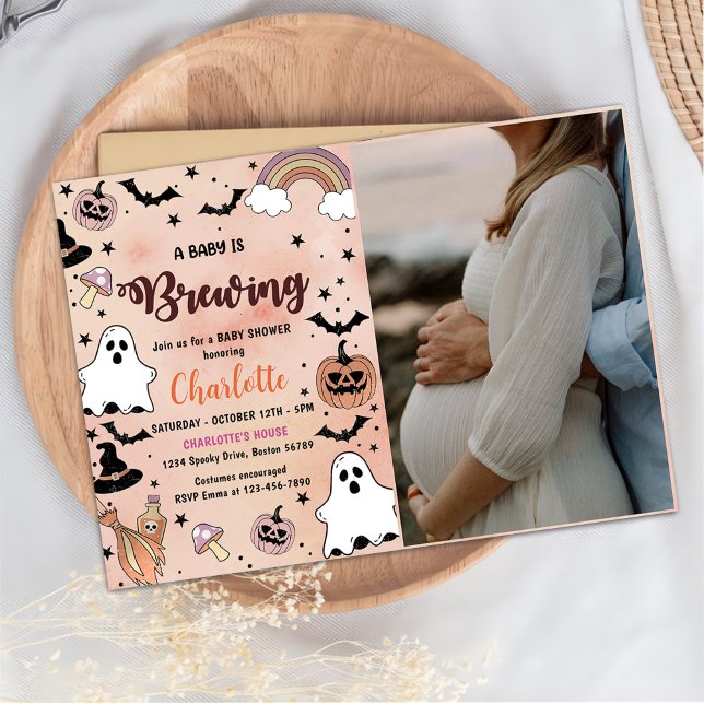 Ein Baby braut Halloween Baby Shower Party Einladung (Von Creator hochgeladen)