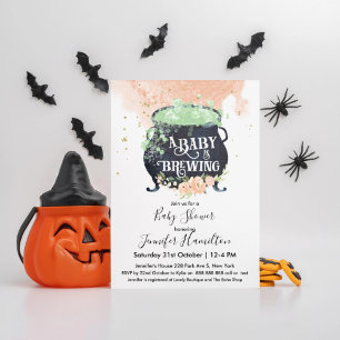 ein Baby braut Halloween Baby Shower Peach Einladung