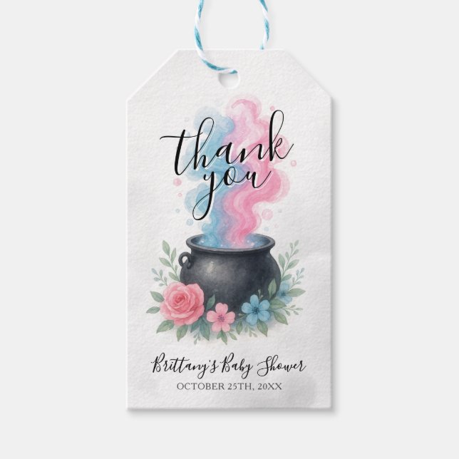 Ein Baby braut Halloween Cauldron Geschenkanhänger (Vorderseite)