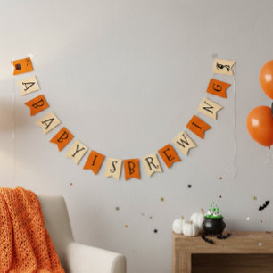 Ein Baby braut Halloween-Duschhaubenwitzbanner Wimpelkette