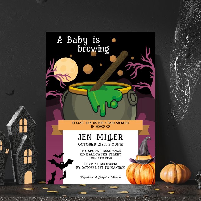 Ein Baby braut Halloween-Herbstdusche Einladung (Von Creator hochgeladen)