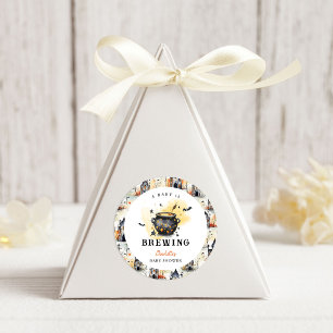 Ein Baby braut Halloween-Kessel-Baby-Party Runder Aufkleber