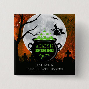 Ein Baby braut Halloween-Kinderdusche Button