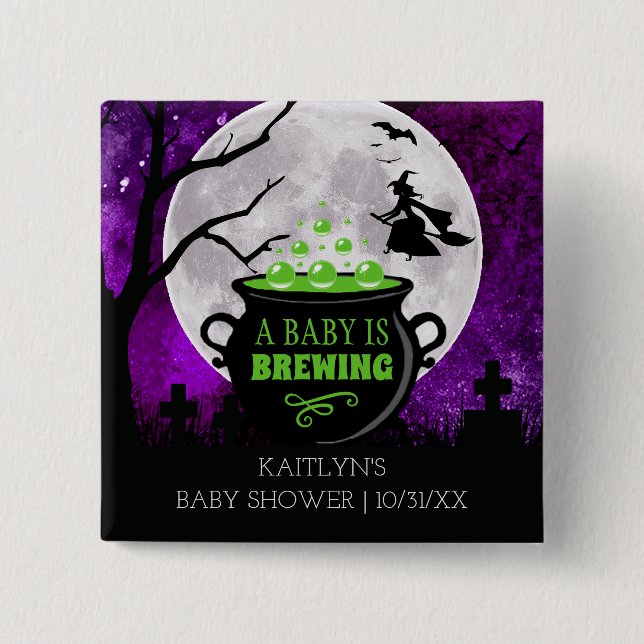 Ein Baby braut Halloween-Kinderdusche Button (Vorderseite)