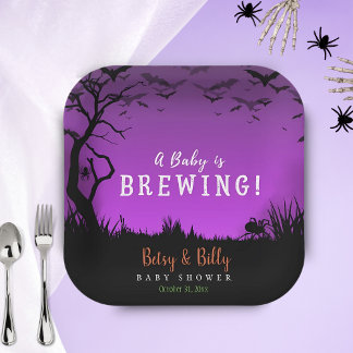 Ein Baby braut Halloween-Kinderdusche Pappteller