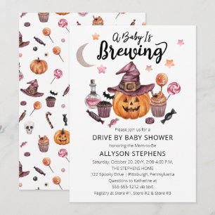 Ein Baby braut Halloween-Laufwerk mit Dusche Einladung