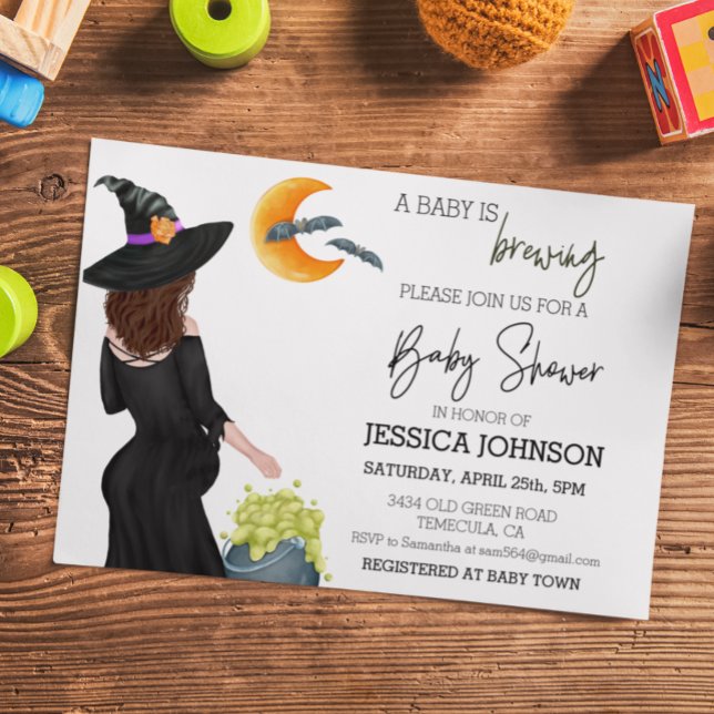 Ein Baby braut Hexenfarbe Einladung (Von Creator hochgeladen)