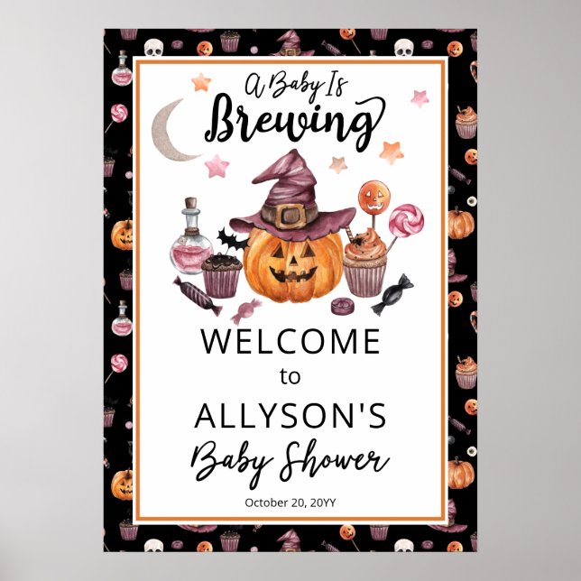 Ein Baby braut Jack-O-Lantern Halloween-Dusche Poster (Vorne)
