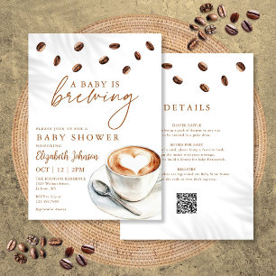 Ein Baby braut Kaffee Baby Shower Alles in Einem Einladung