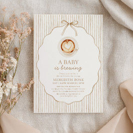 Ein Baby braut Kaffee Baby Shower Braun gestreift Einladung