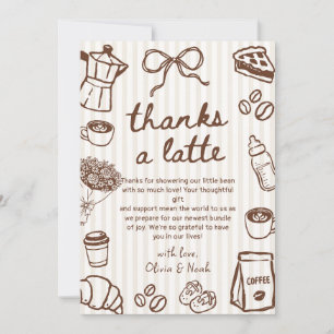 Ein Baby braut Kaffee Baby Shower Dankeskarte