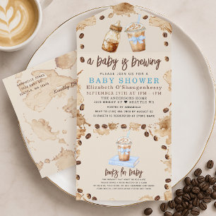 Ein Baby braut Kaffee Junge Baby Shower All In One Einladung