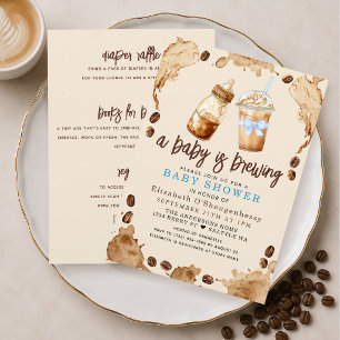 Ein Baby braut Kaffee Junge Baby Shower Alles in E Einladung