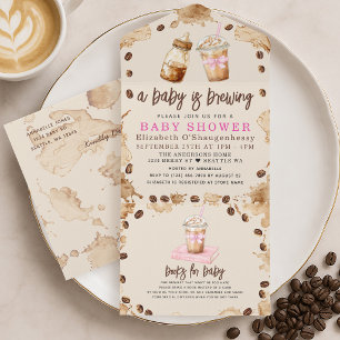 Ein Baby braut Kaffee Mädchen Baby Shower All In One Einladung