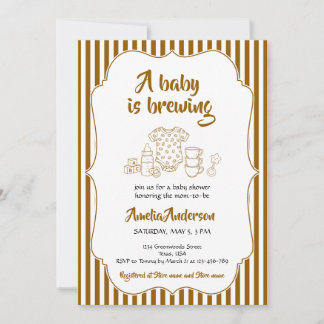 Ein Baby braut Kaffee Streifen Baby Shower Einladung