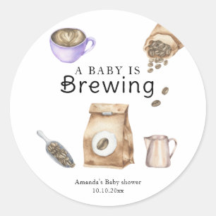 Ein Baby braut Kaffee-Tasse Baby Shower Runder Aufkleber