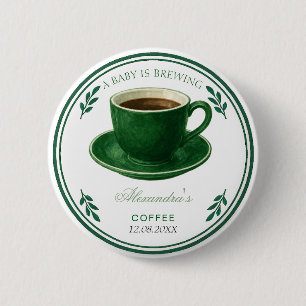 Ein Baby braut Kaffee Tasse Babyparty Button