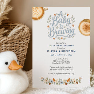 Ein Baby braut Kaffee Thema Baby Shower Einladung