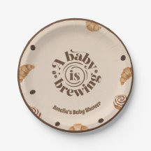 Ein Baby braut Kaffee Thema Papier Teller
