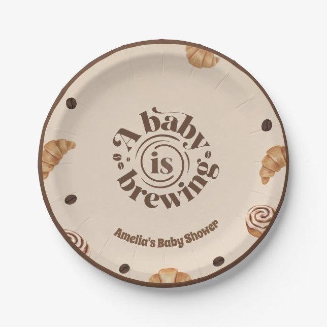 Ein Baby braut Kaffee Thema Papier Teller (Vorderseite)