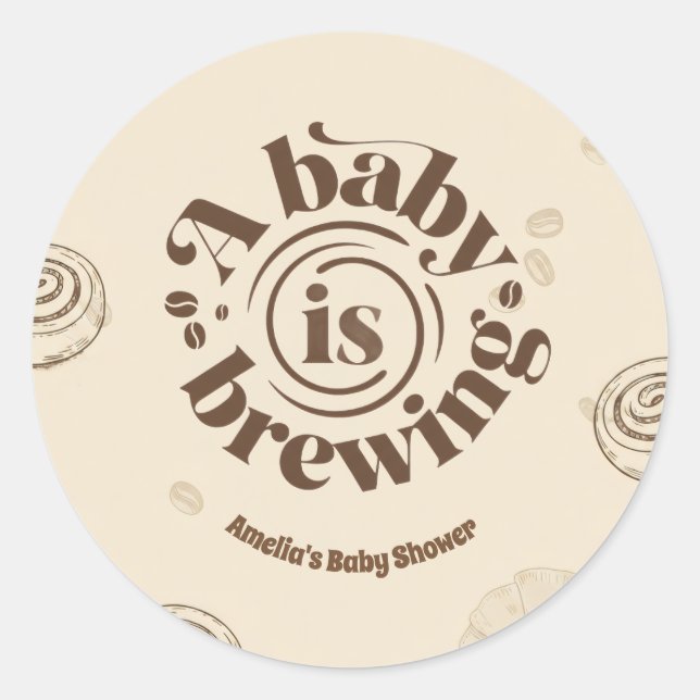 Ein Baby braut Kaffee Thema Rund Sticker (Vorderseite)