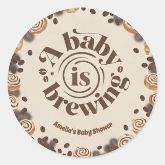 Ein Baby braut Kaffee Thema Rund Sticker