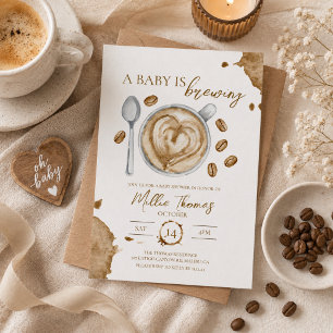 Ein Baby braut Kaffee-Themen-Baby-Party Einladung
