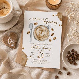 Ein Baby braut Kaffee-Themen-Baby-Party Einladung