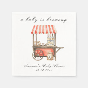 Ein Baby braut Kaffeekarren-Baby-Party Serviette