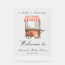 Ein Baby braut Kaffeekarren-Baby-Shower-Willkommen
