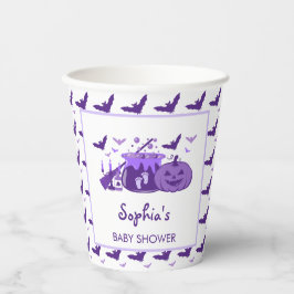 Ein Baby braut Lila Halloween-Kinderdusche Pappbecher