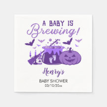 Ein Baby braut Lila Halloween-Kinderdusche