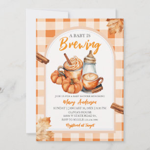 Ein Baby braut Pumpkin Spice Fläschchen-Baby-Party Einladung